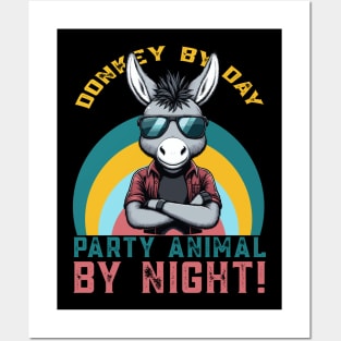 Cool Funny Donkey with Sunglasses - Ideal for Animal Lovers! Posters and Art